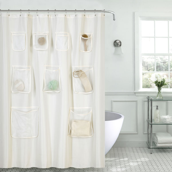 Rebrilliant Fabric Single Shower Curtain with Pockets & Reviews Wayfair
